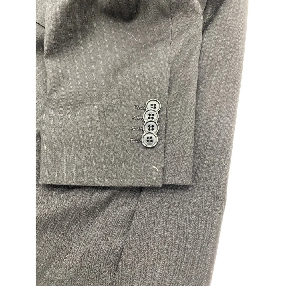 Mantoni Milan Italy Mens Suit 42R 36W Charcoal Grey Pinstripe Super 140s Wool‎